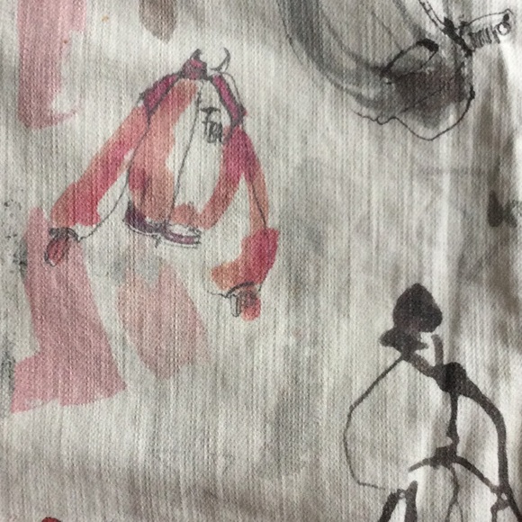 PRICE DROP! Artistic Print White Denim Mini Skirt - Picture 4 of 11